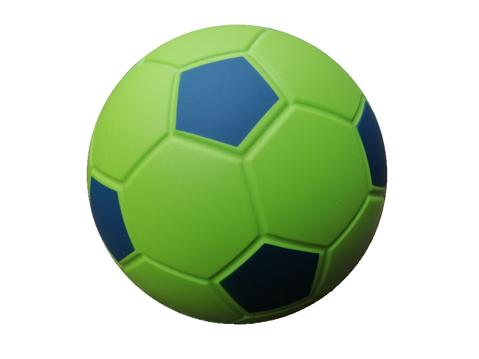 Balon Esponja Pu. Futbol 8″ verde/Azul
