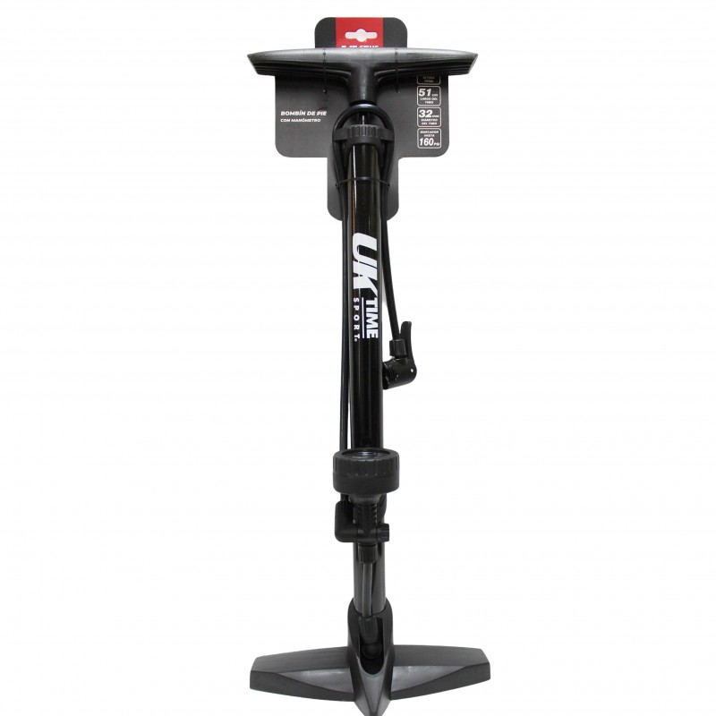 BOMBIN NEGRO METAL C/ MARCADOR DE PRESION 160 PSI