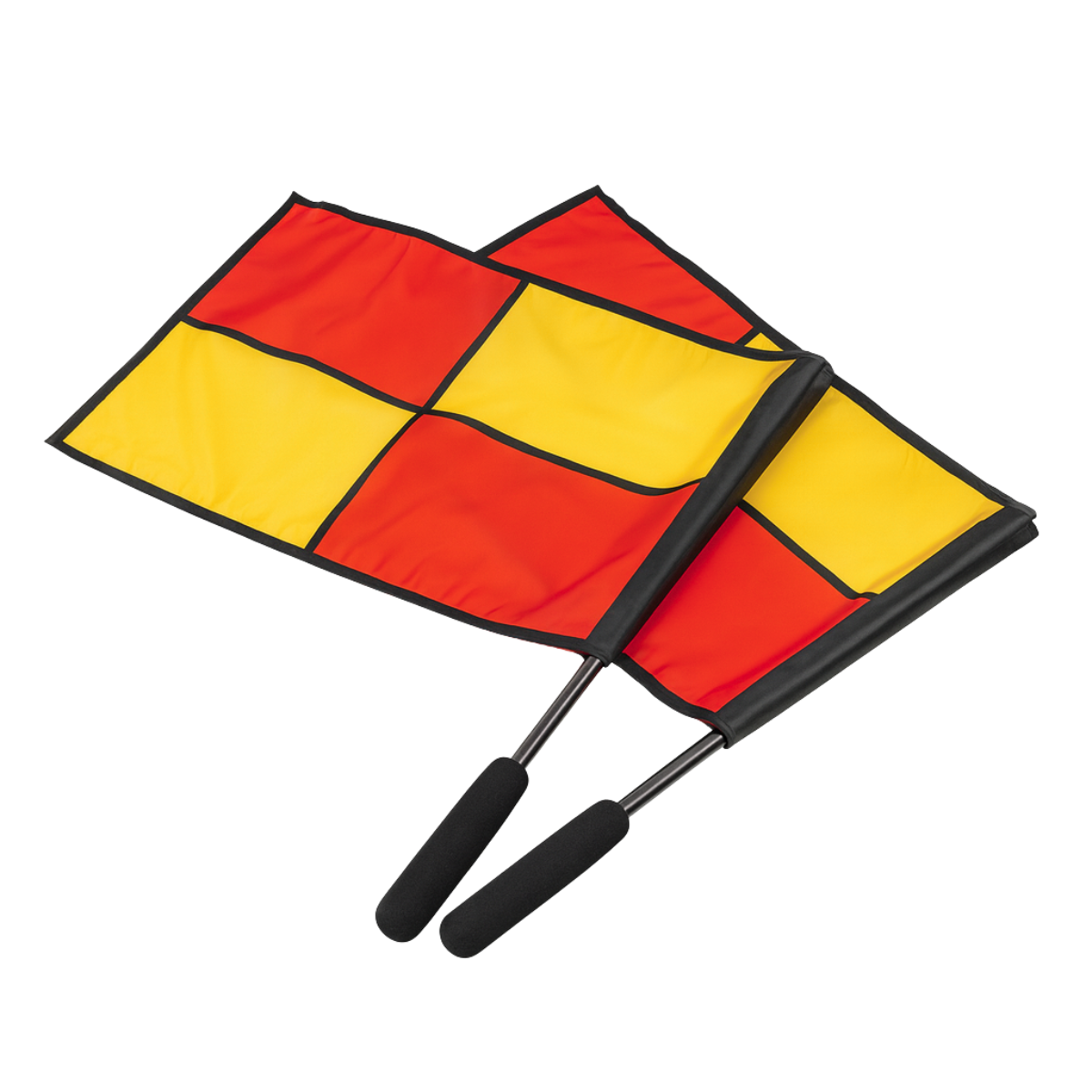 Set de 2 Banderines para Árbitro de Fútbol Alta Visibilidad Profesional con Bolsa de Transporte